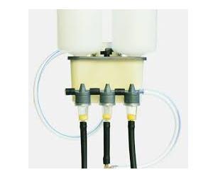 Pneumatic 3 exit oil dispenser